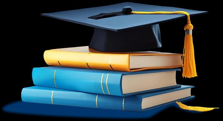 Books and graduation cap